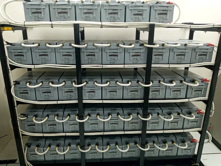 UPS battery rack in a server room
